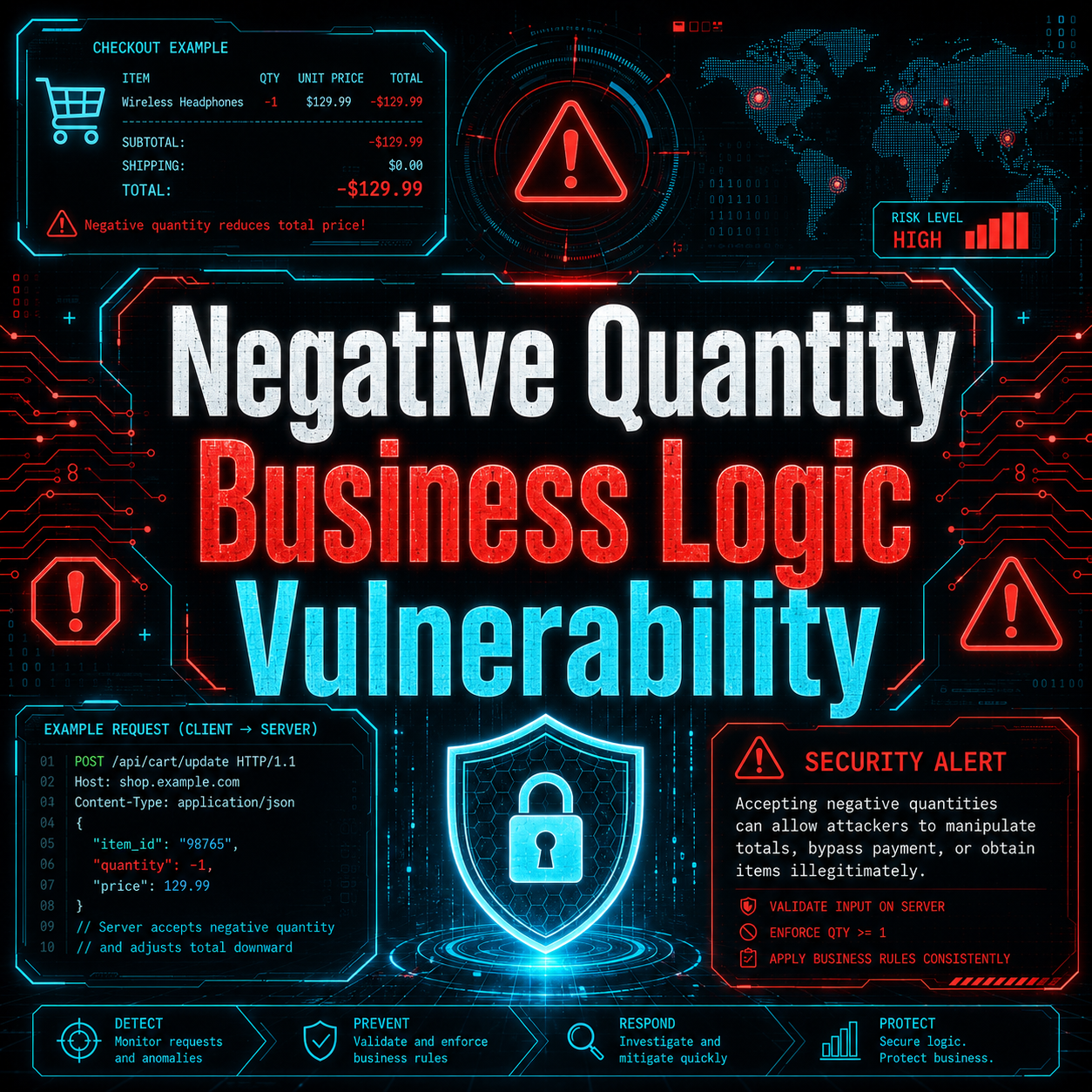 Negative Quantity Business Logic Vulnerability 